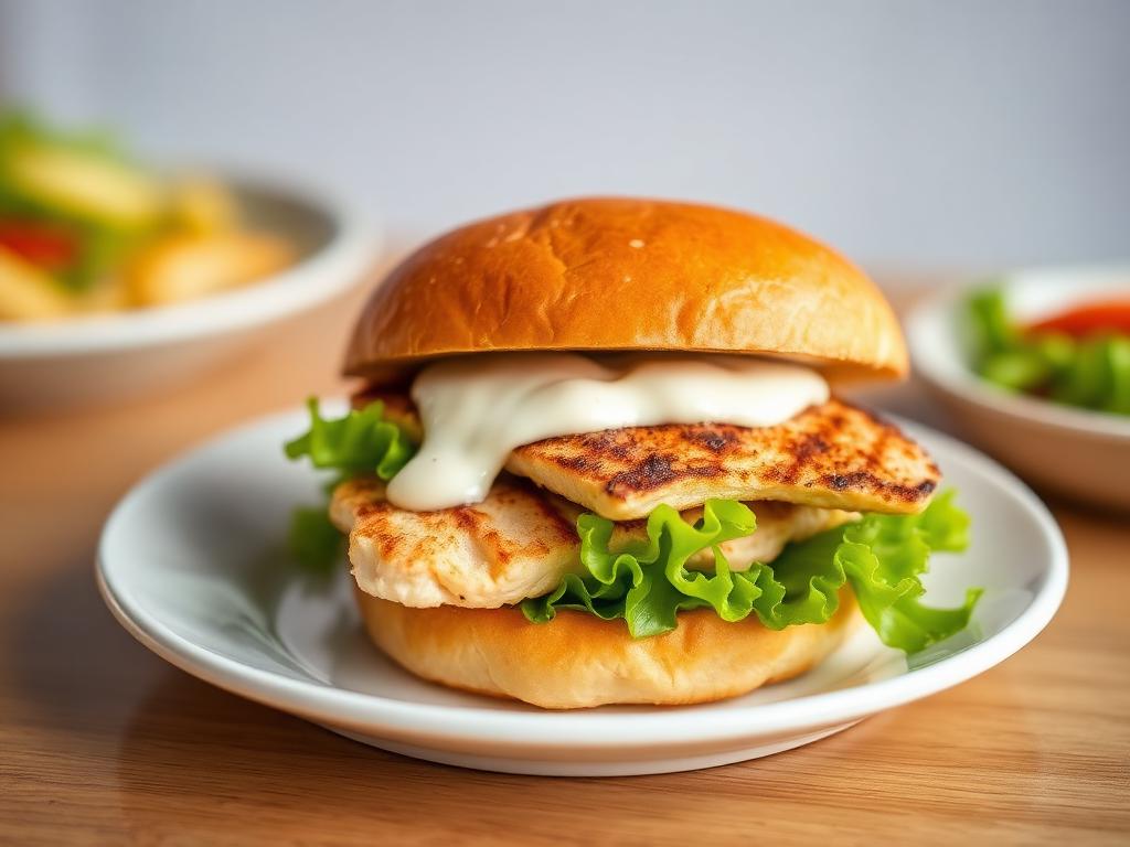 Sanduíche de peixe empanado em panko com molho tártaro